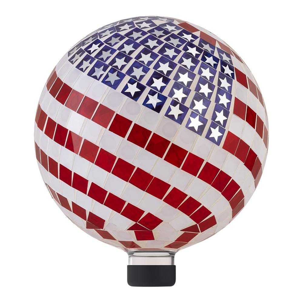 10 in. Diameter Indoor/Outdoor Glass Mosaic Gazing Globe Yard Decoration, P