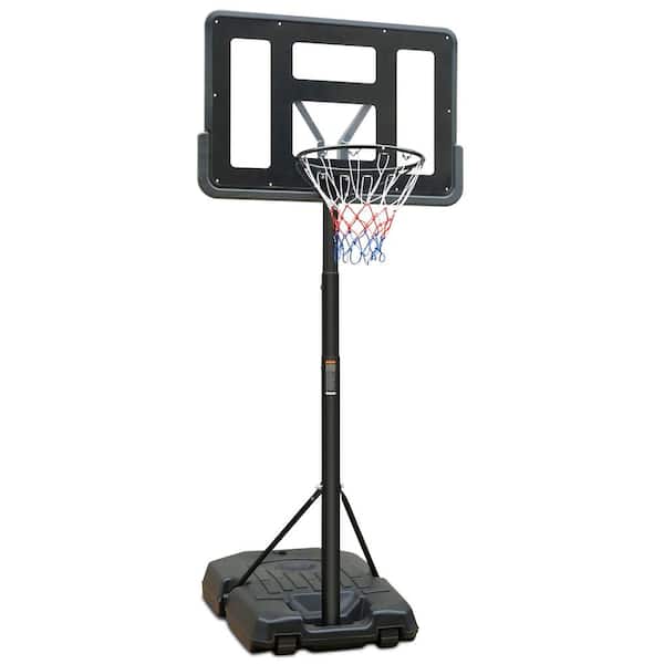Outdoor Portable Basketball Goal Height Adjustable 6.6 ft. to10 ft. with 44 in. Backboard and Wheels (1-Pack)