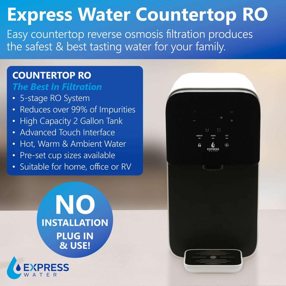 Express Water Black and White 5-Stage UV Countertop Water Filter