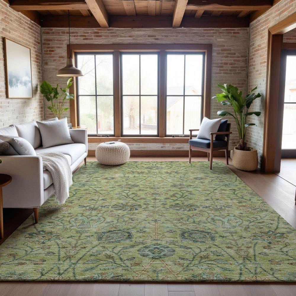 Addison Rugs Mayfield Premium Machine Washable Abstract AMF1087 Mint 9 ...