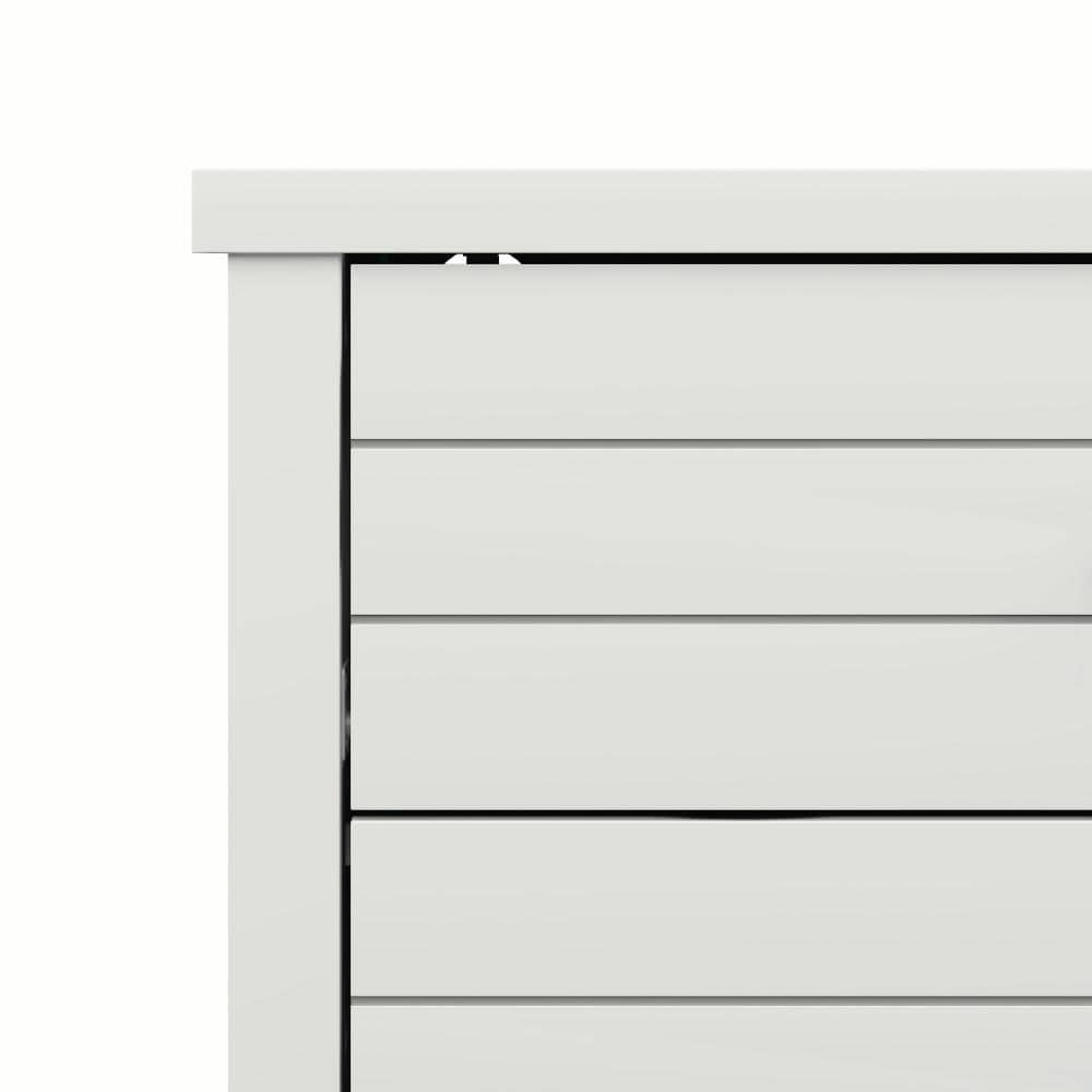 Harmony Coastal 6-Drawer Matte White Dresser with Metal Pulls