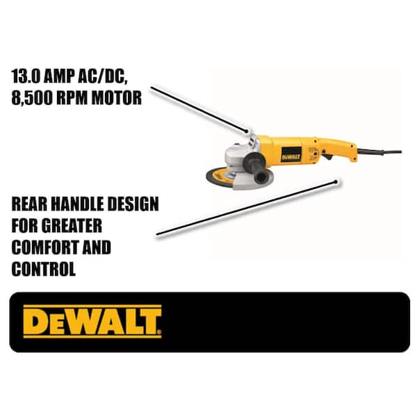 DEWALT DW840K 13 Amp 7 in. Heavy Duty Angle Grinder with Bag and Wheels - 2