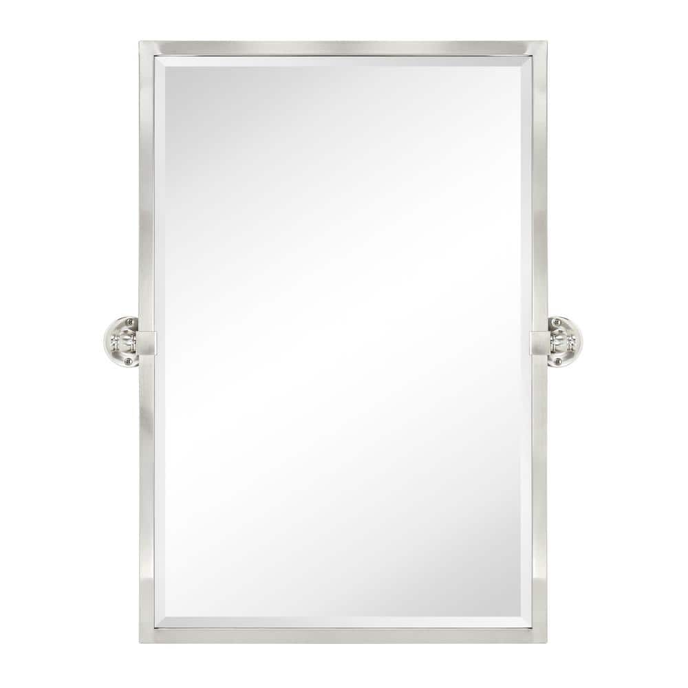 Blakley 20 in. W x 30 in. H Rectangular Stainless Steel Framed Pivot Wall Mounted Bathroom Vanity Mirror in Nickel price history on PriceWatchPro