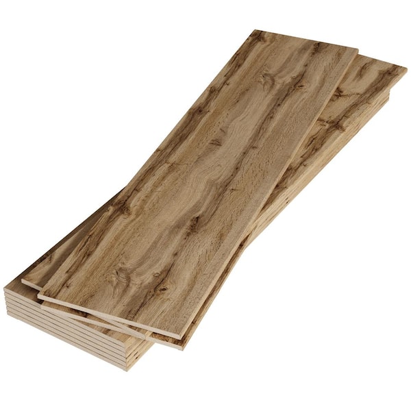 Dundee Deco Falkirk Stirling 1/4 in. x 2-1/8 ft. x 3/5 ft., Sound Absorbing Brown Wood MDF Decorative Wall Paneling 9-Pack