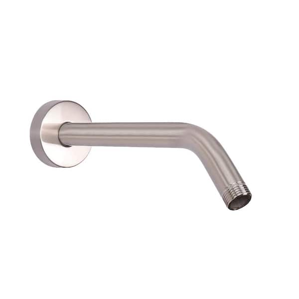8 in Wall Mounted Shower Arm with Flange, 304 Stainless Steel, Brushed Nickel for Fixed and Handheld Heads