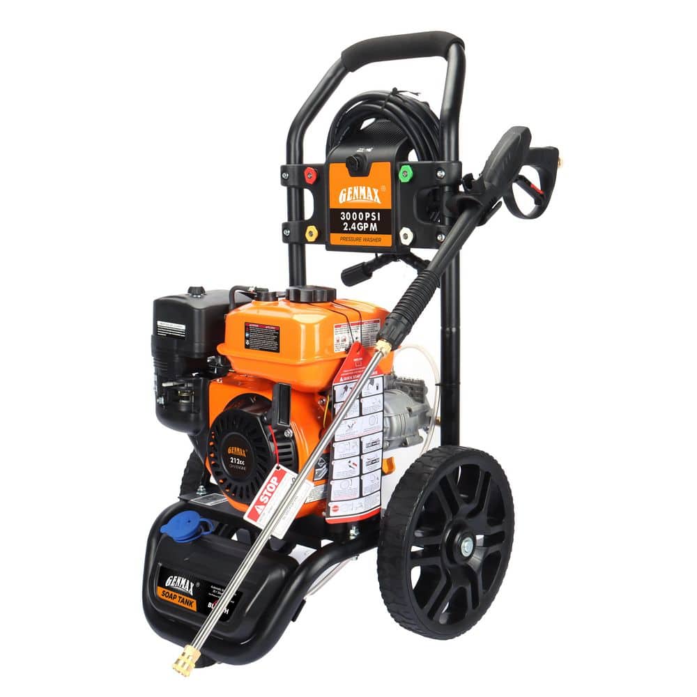 GENMAX 3000 PSI 2.4 GPM 212cc Cold Water Pressure Washer with 5 Quick Connect Nozzles GM3000GPW