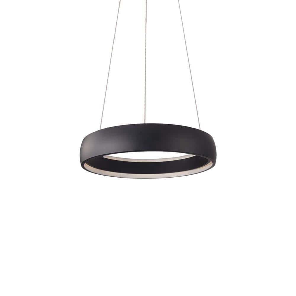 Halo Sleek LED Circular Pendant Light in Black and Brushed Nickel