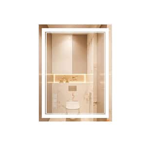 24 in. W x 32 in. H Rectangular Aluminum Framed LED Wall Mount Anti-Fog Dimmable Bathroom Vanity Mirror