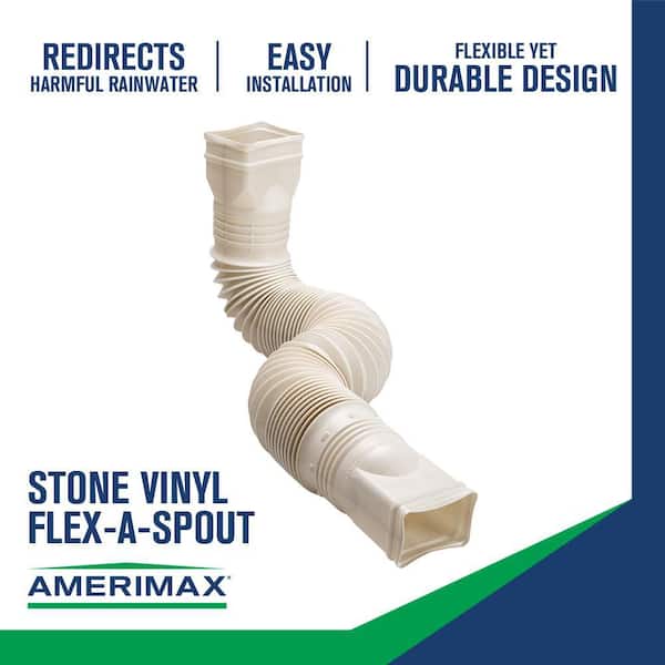 Outdoor Downspout Extension Vinyl Flexible Extendable Durable Rain Drainage Pipe 