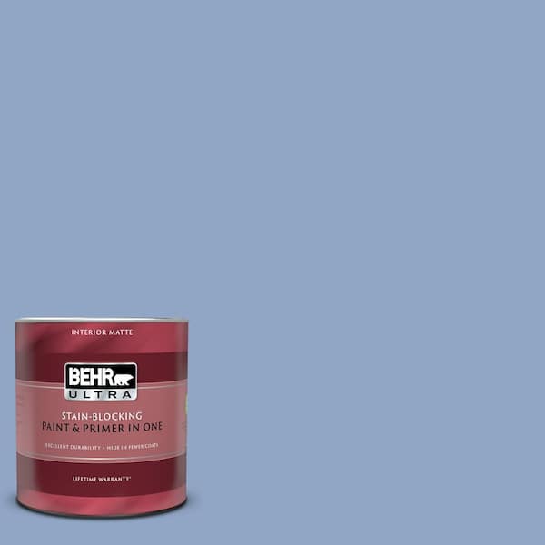 BEHR ULTRA 1 qt. #UL240-16 Blue Hydrangea Matte Interior Paint and Primer in One
