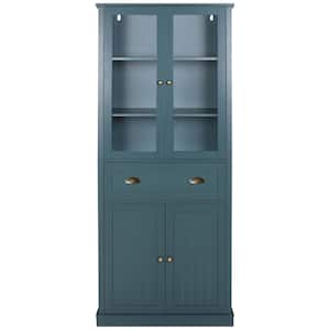 72 in. H Blue Kitchen Storage Pantry Cabinet Closet with Doors and Adjustable Shelves