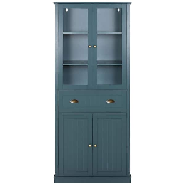 VEIKOUS 72'' Kitchen Pantry Storage Cabinet w/ Microwave Stand and Storage  Cabinet , Blue