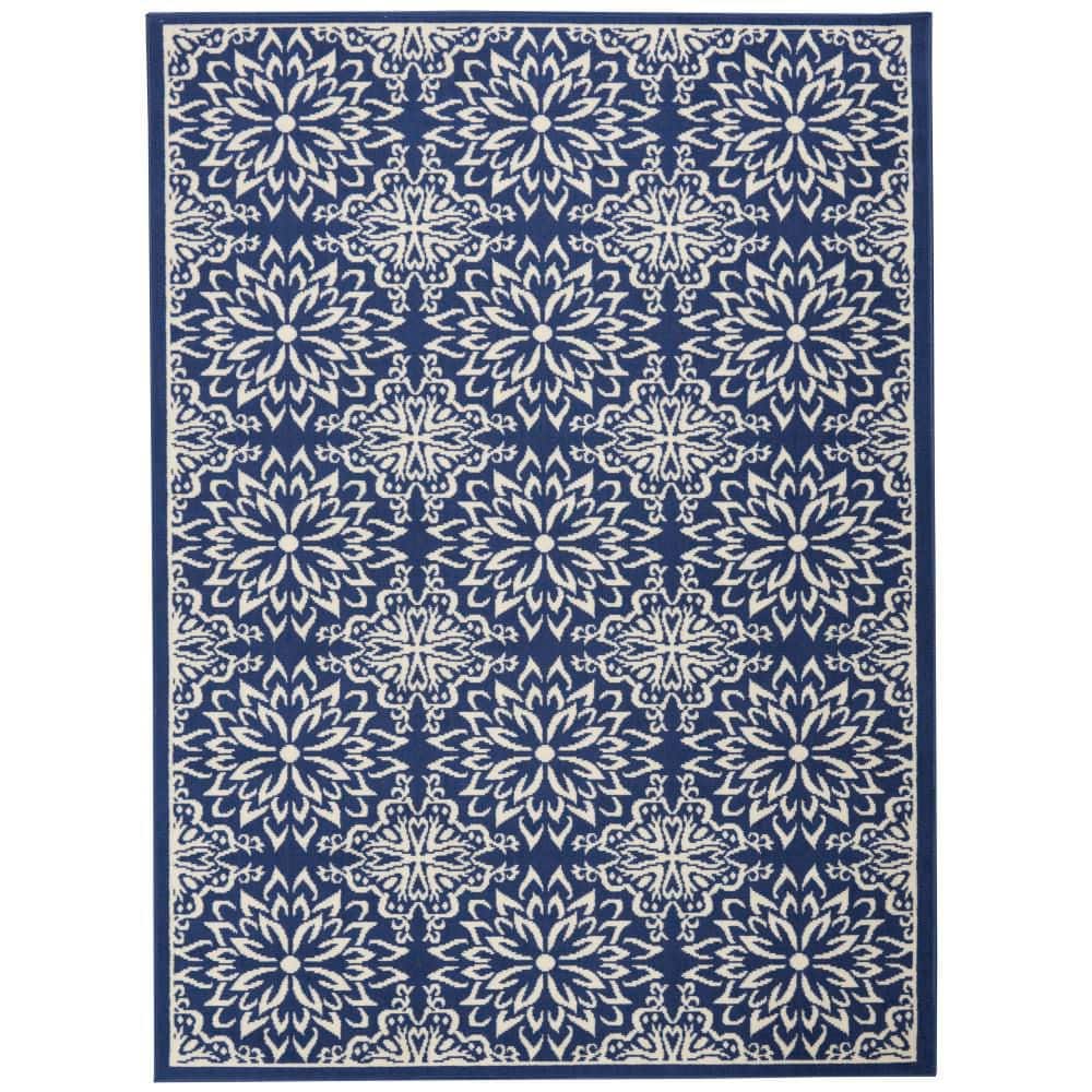 Jubilant Navy/Ivory 4 ft. x 6 ft. Floral Transitional Area Rug price history on PriceWatchPro