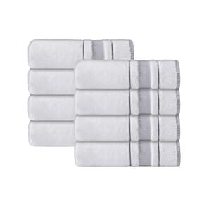 Enchasoft 8-Pieces White Turkish Cotton Hand Towels