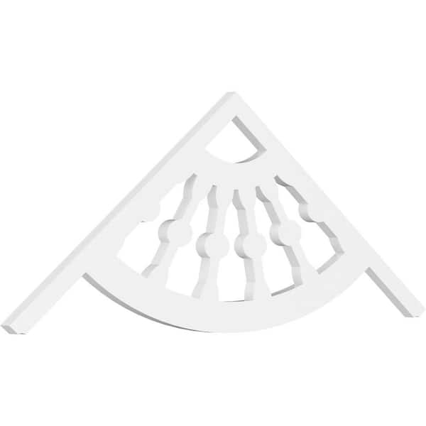 Ekena Millwork 1 in. x 48 in. x 18 in. (9/12) Pitch Classic Wagon Wheel Gable Pediment Architectural Grade PVC Moulding