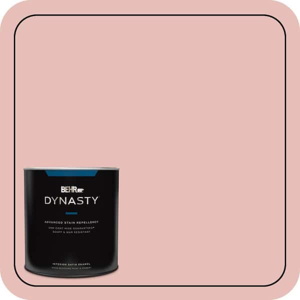 BEHR DYNASTY 1 qt. #T18-01 Positively Pink Satin Enamel Interior Stain-Blocking Paint & Primer