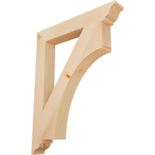 Ekena Millwork 3.5 in. x 36 in. x 28 in. Douglas Fir Westlake Traditional Smooth Corbel