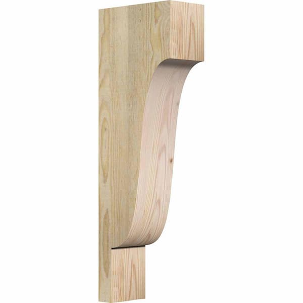 Ekena Millwork 4 in. x 8 in. x 24 in. Douglas Fir Newport Rough Sawn Corbel