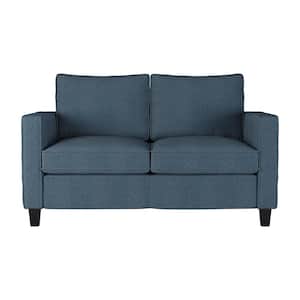 Georgia 56 in. Blue Polyester 2 Seater Loveseat