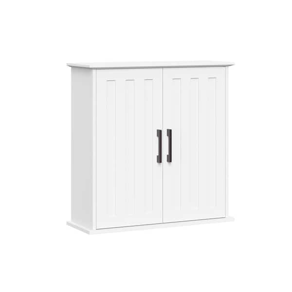 Monroe 23.63 in. W x 8.69 in. D x 23.75 in. H Bathroom Storage Wall Cabinet with Adjustable Shelves in White