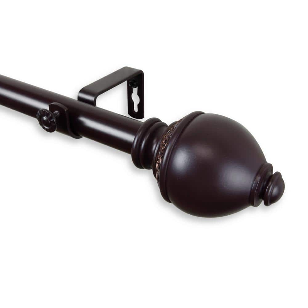 Ramona 160 in. - 240 in. Adjustable 1 in. Dia Single Curtain Rod in Mahogany price history on PriceWatchPro