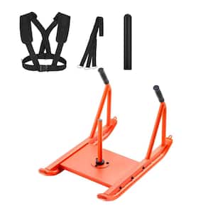 Weight Training Sled, Steel Power Sled, Fitness Strength Resistance Training, Fit for 1/2 in Weight Plates, Orange