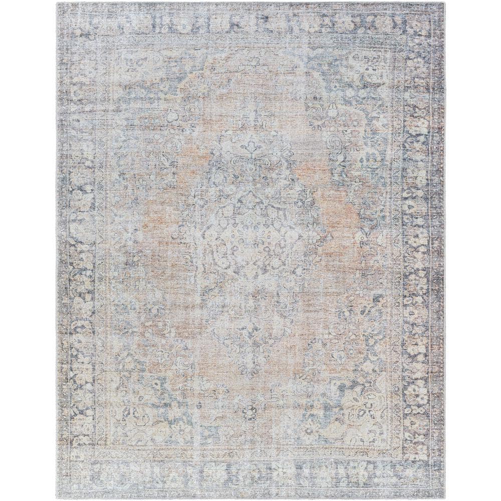Livabliss Darling Medium Gray Traditional Machine-Washable 8 ft. x 10 ft. Indoor Area Rug