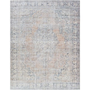 Darling Medium Gray Traditional Washable 9 ft. x 12 ft. Indoor Area Rug