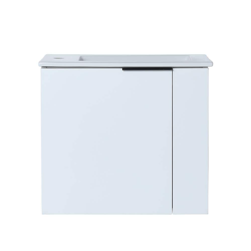 22 in. W x 13 in. D x 19.7 in. H Small Floating Bath Vanity in White with W