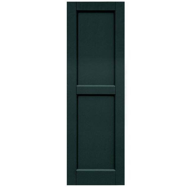 Winworks Wood Composite 15 in. x 48 in. Contemporary Flat Panel Shutters Pair #638 Evergreen