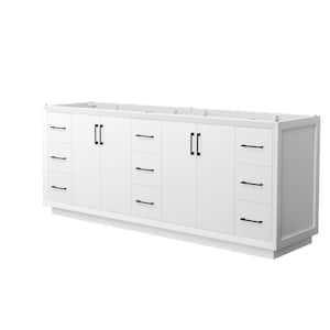 Strada 83.25 in. W x 21.75 in. D x 34.25 in. H Double Bath Vanity Cabinet without Top in White
