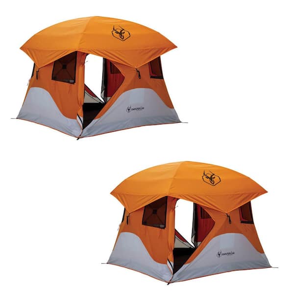 Gazelle 94 in. x 94 in. 4-Person Pop Up Camping Hub Tent with Removable Floor (2-Pack)