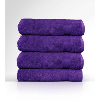 dark purple bath towel sets