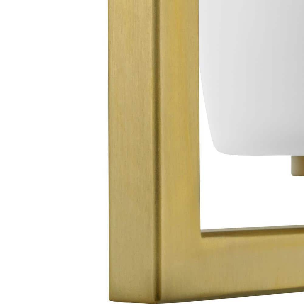 Brushed Gold and Glass Semi-Flush Mount Light