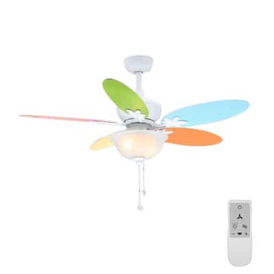 Harper II 44 in. LED White Ceiling Fan with Light Kit and WiFi Remote Control works with Google Assistant and Alexa