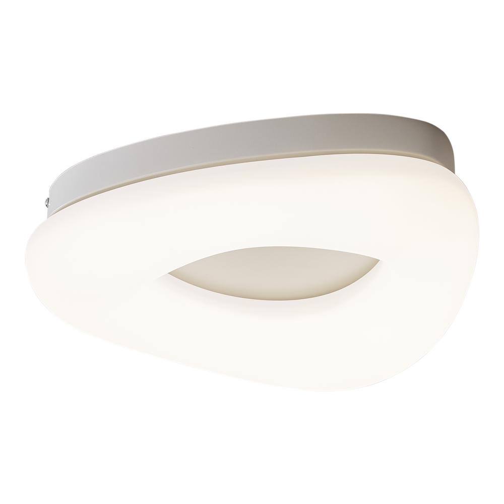 aiwen 13.8 in. 1-Light White Unique Statement Geometric 3-Tone LED Flush  Mount Home Hollow Design Ceiling Lighting PZE-1040-350 - The Home Depot