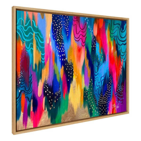Kate and Laurel Sylvie "EV Brushstroke 128 in. by Jessi Raulet of Ettavee Framed Art Print 31 in. x 42 in.