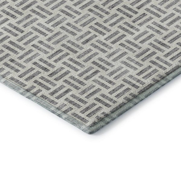 Mayfield Premium Machine Washable Abstract AMF978 Gray 1 ft. 8 in. x 2 ft. 6 in. Area Rug
