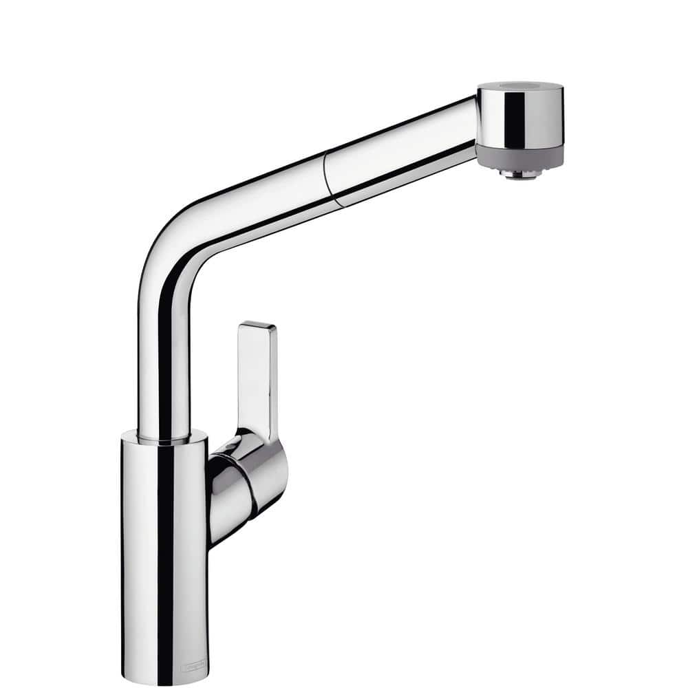 Hansgrohe Status Semi Arc Single Handle Pull Out Sprayer Kitchen Faucet   Chrome Hansgrohe Pull Out Kitchen Faucets 04281000 64 1000 