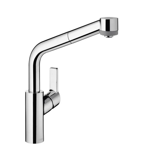Hansgrohe Status Semi-Arc Single-Handle Pull-Out Sprayer Kitchen Faucet in Chrome