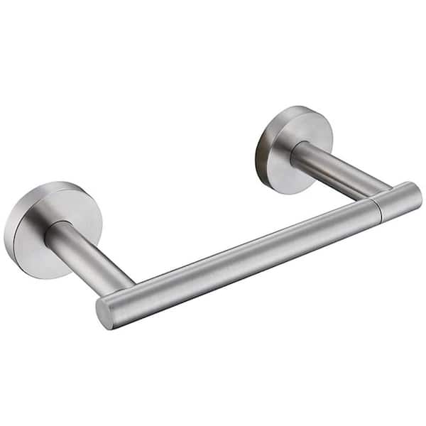 Double Post Pivoting Wall Mounted Towel Bar Toilet Paper Holder Bath Hardware Accessory in Brushed Nickel