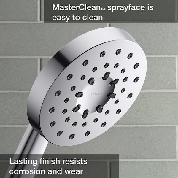 KOHLER Viron 4-Spray 6 in. Dual Wall Mount Fixed and Handheld Shower Heads 1.75 GPM in Polished Chrome