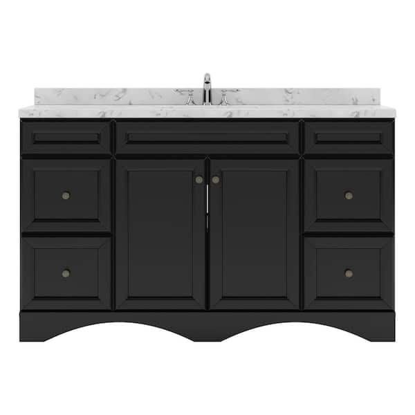 Virtu USA Talisa 60 in. W x 22 in. D x 37 in. H Single Sink Bath Vanity in Espresso with Quartz Top