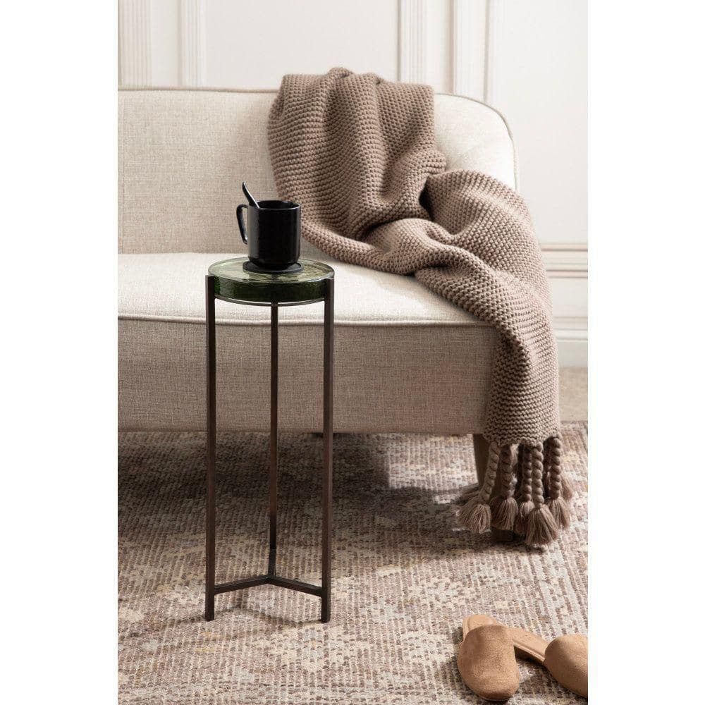 Aguilar 9 in. Green Round Metal End Table - thumbnail 8