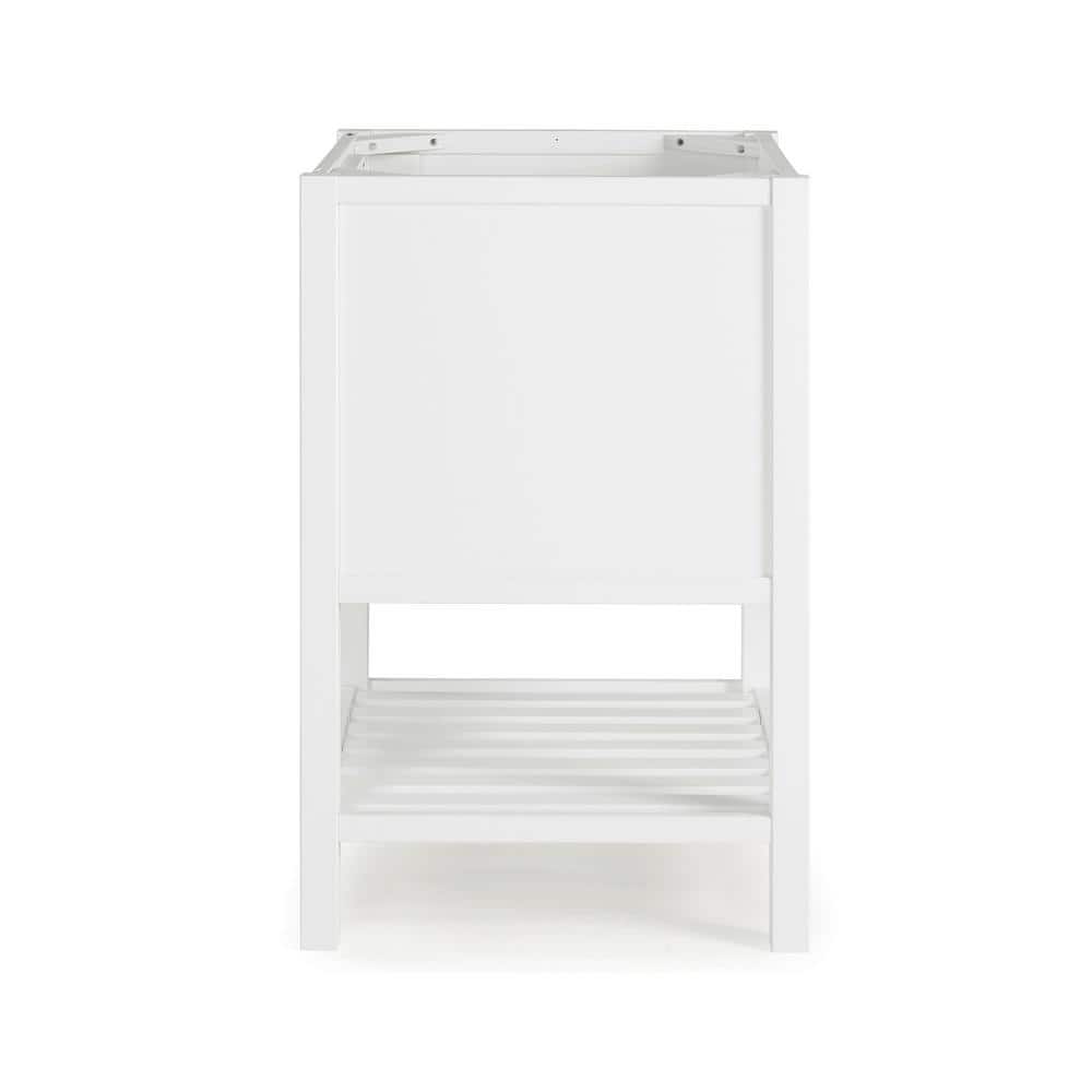 Bennet 24" White Pine Wood Modern Shaker Vanity Cabinet with Open Shelf