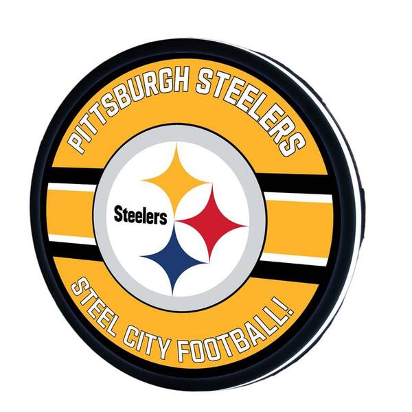 Evergreen Pittsburgh Steelers 15 in. Round Plug-in LED Lighted Sign