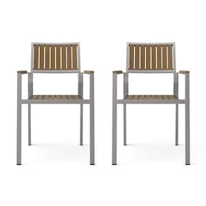 Cape Silver Aluminum Outdoor Patio Dining Chairs(2-Pack)