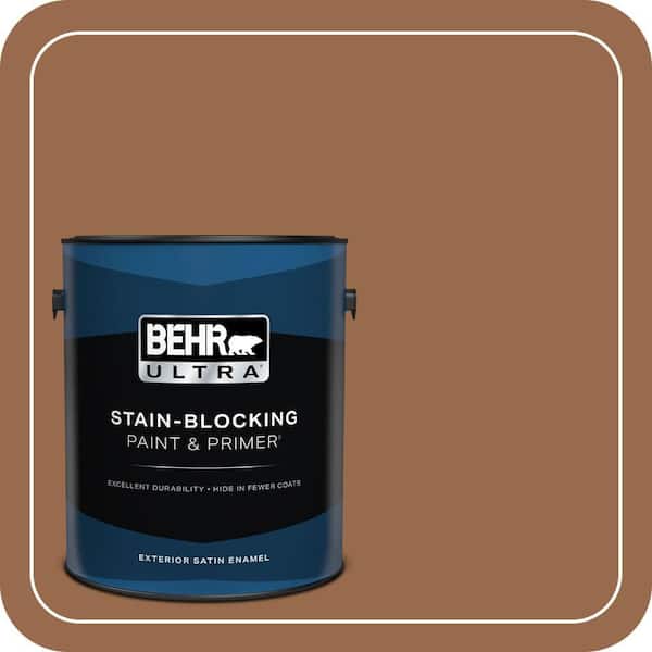 BEHR ULTRA 1 gal. #S230-7 Toasted Bagel Satin Enamel Exterior Paint & Primer