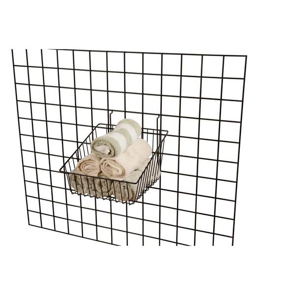Econoco - 12 in. W x 12 in. D x 8 in. H Black Sloped-Front Wire Basket (Pack of 6)