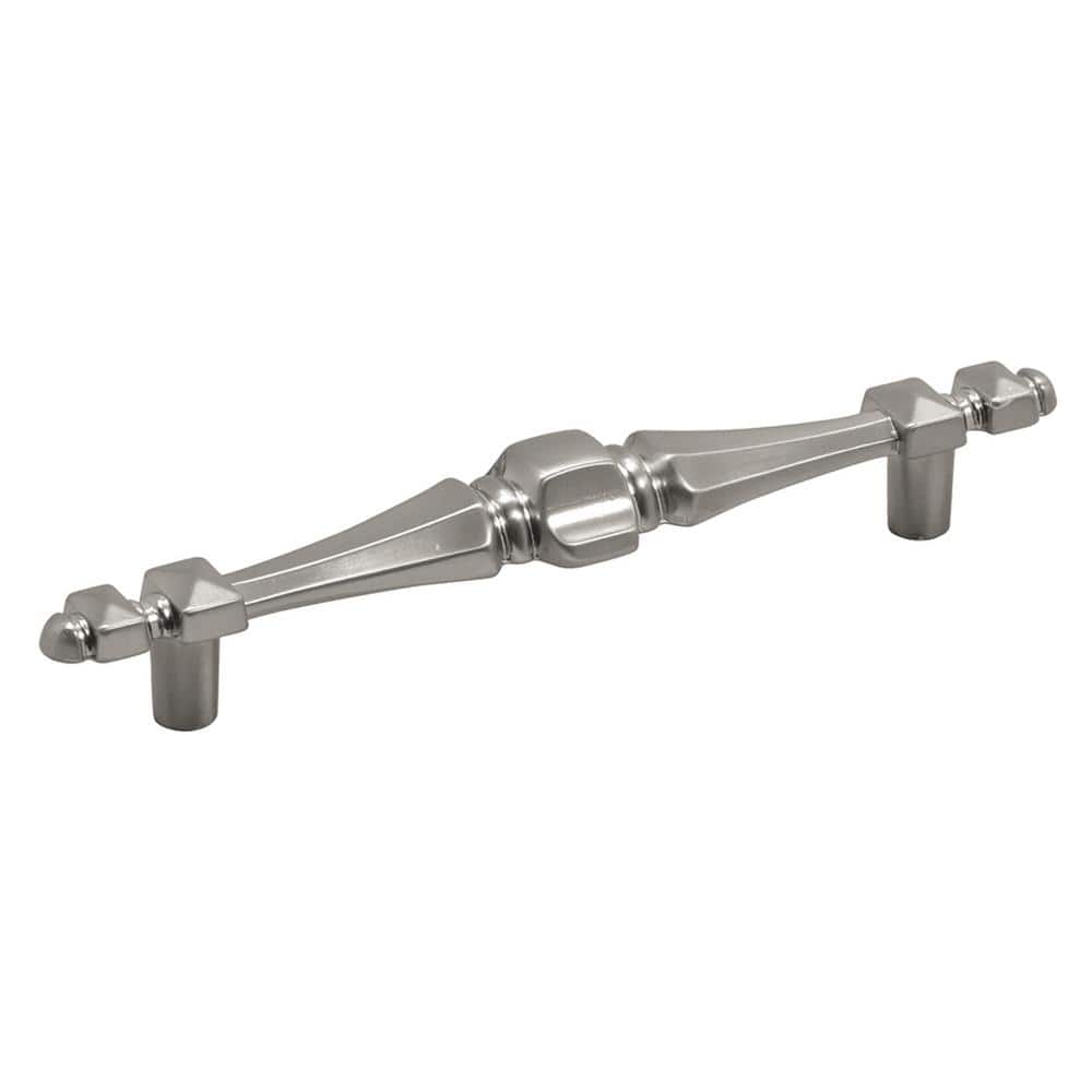 Satin Nickel Traditional Bar Cabinet Handle with Mounting Hardware